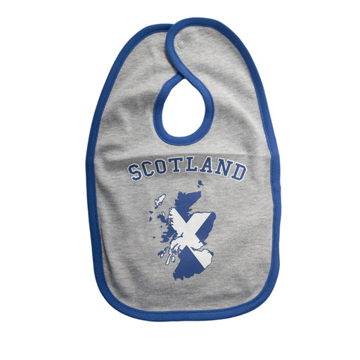 Scotland Baby Bib - Heritage Of Scotland - GREY MARL/BLUE