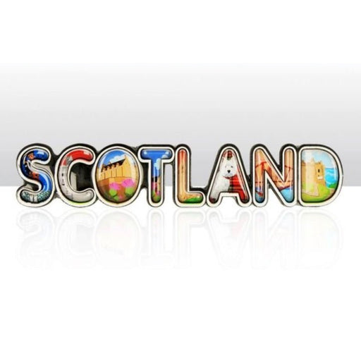 Scotland Montage Lettering Wood Magnet - Heritage Of Scotland - NA