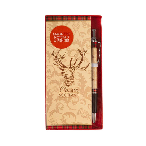 Scotland Stag Magnetic Notepad & Pen Set - Heritage Of Scotland - NA