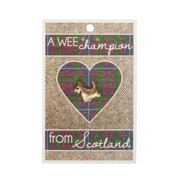 Scottie Dog Pin With A Wee Champion Card - Heritage Of Scotland - N/A