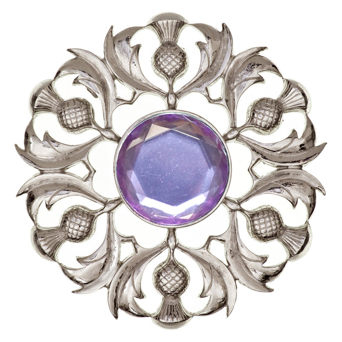 Scottish Thistle Plaid Brooch Light Amethyst - Heritage Of Scotland - LIGHT AMETHYST