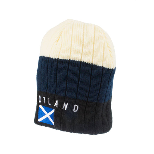 Ski Hat-Cream/Grey/Black S. Flag - Heritage Of Scotland - NA