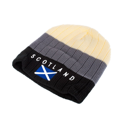 Ski Hat-Cream/Navy/Black S. Flag - Heritage Of Scotland - NA