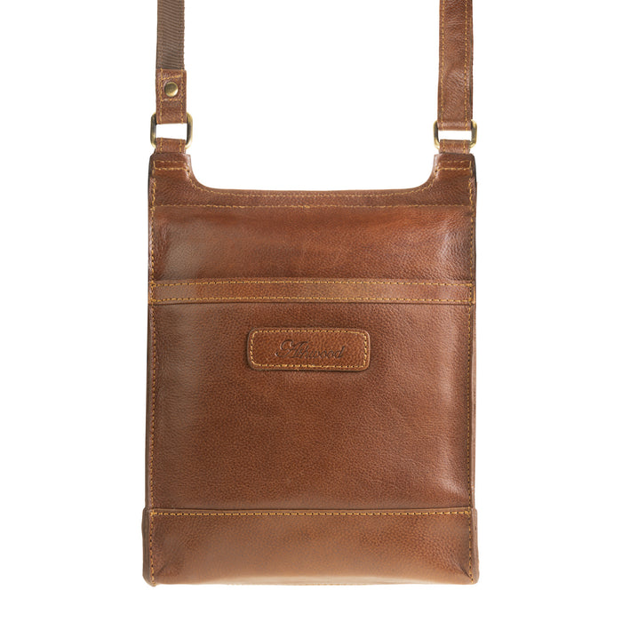 Small Leather Crossover Bag Cognac - Heritage Of Scotland - COGNAC