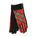 Tartan Moleskin Button Cuff Glove - Heritage Of Scotland - RED TARTAN