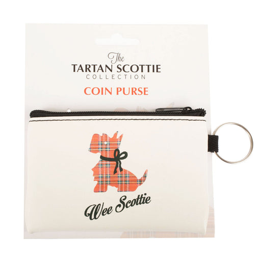 Tartan Scottie Coin Purse - Heritage Of Scotland - WHITE