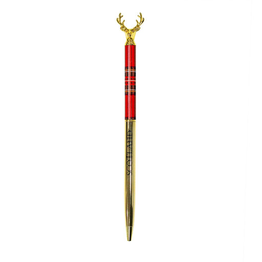 Tartan Stag Scotland Pen - Heritage Of Scotland - GOLD