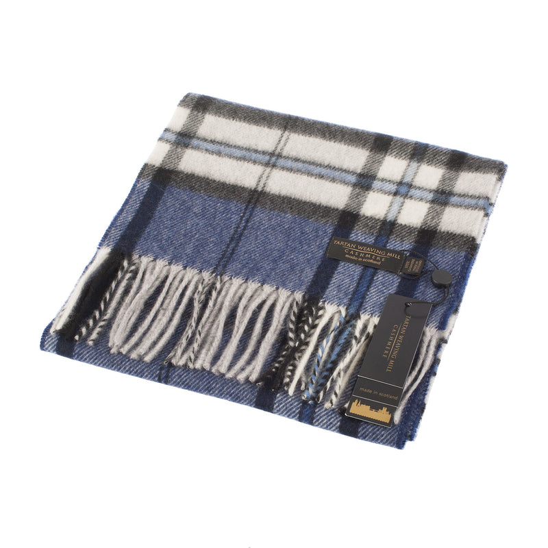 Tartan Weaving Mill 100% Cashmere Scarf Thomson Navy - Heritage Of Scotland - THOMSON NAVY