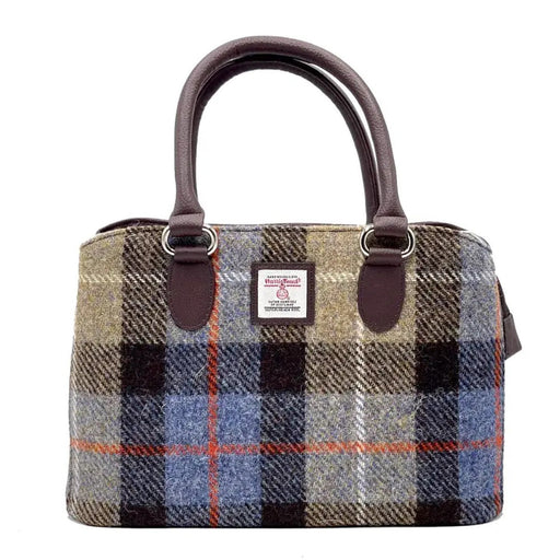 Top Handle Bag Blue/Brown Check - Heritage Of Scotland - BLUE/BROWN CHECK