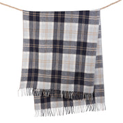 Wool Blend Tartan Knee Blanket Bannockbane Silver - Heritage Of Scotland - BANNOCKBANE SILVER