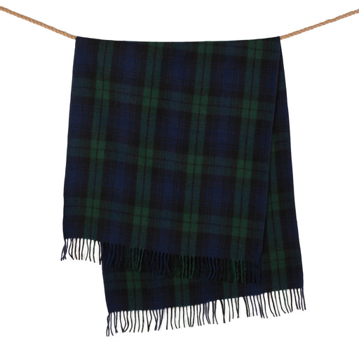 Wool Blend Tartan Knee Blanket Black Watch - Heritage Of Scotland - BLACK WATCH