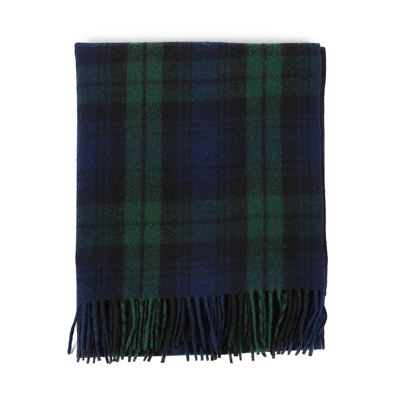 Wool Blend Tartan Knee Blanket Black Watch - Heritage Of Scotland - BLACK WATCH