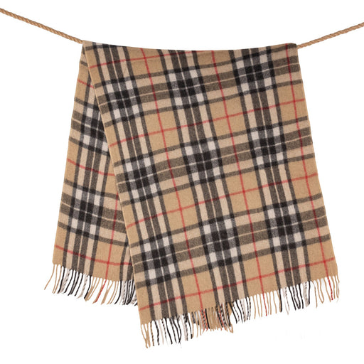 Wool Blend Tartan Knee Blanket Thomson Camel - Heritage Of Scotland - THOMSON CAMEL