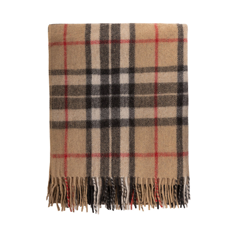 Wool Blend Tartan Knee Blanket Thomson Camel - Heritage Of Scotland - THOMSON CAMEL