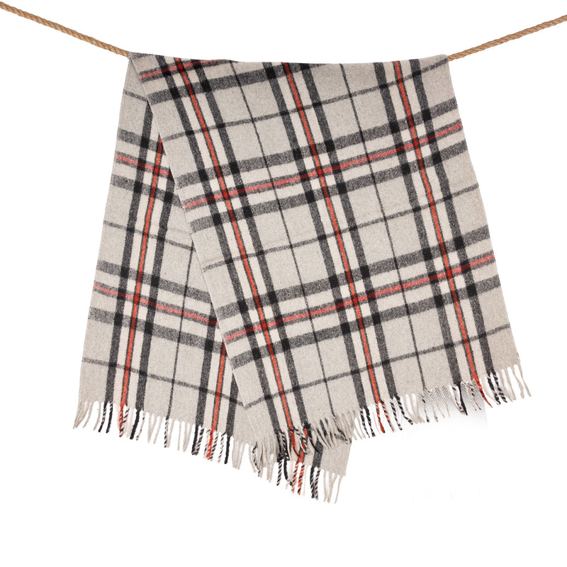 Wool Blend Tartan Knee Blanket Thomson Grey - Heritage Of Scotland - THOMSON GREY