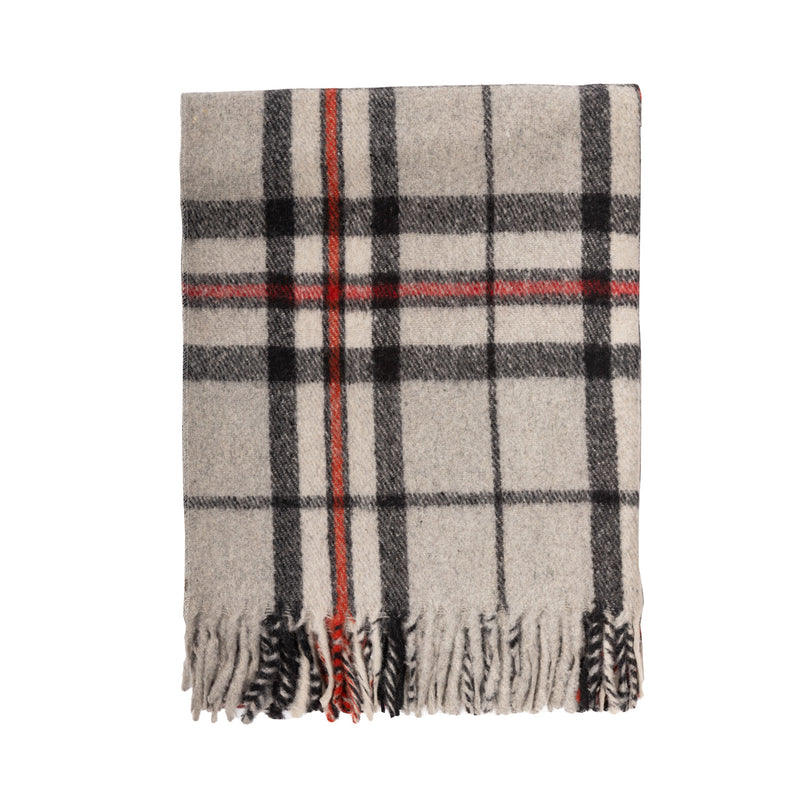 Wool Blend Tartan Knee Blanket Thomson Grey - Heritage Of Scotland - THOMSON GREY