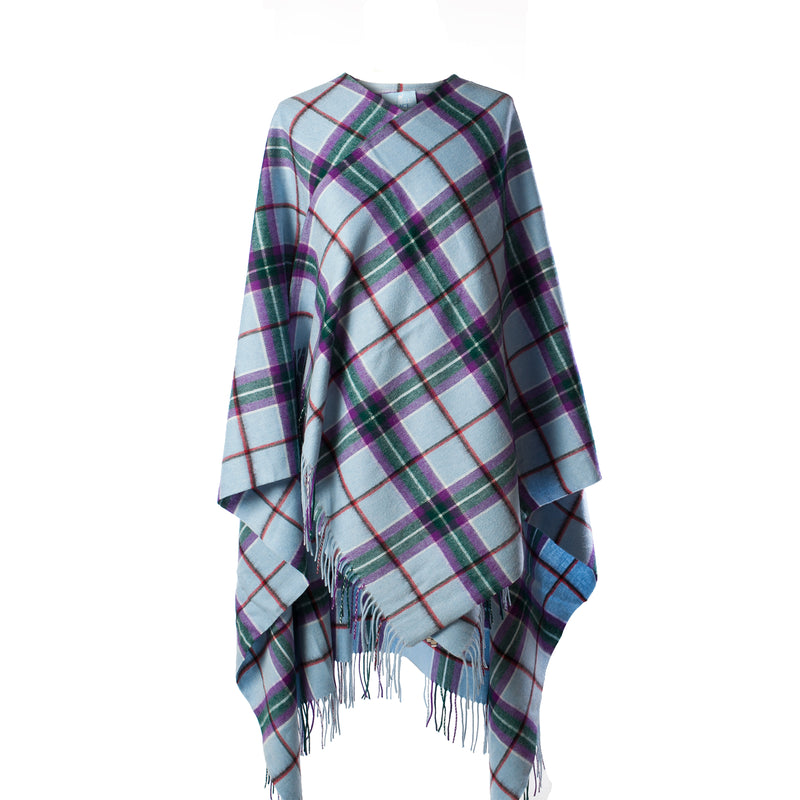 World Peace Tartan Lambswool Long Cape - Heritage Of Scotland - WORLD PEACE TARTAN