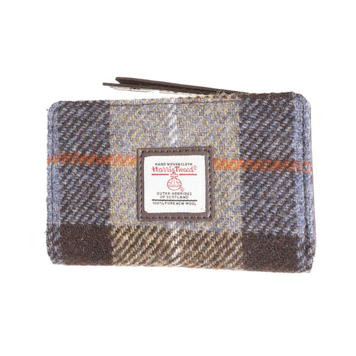 Zip Purse Blue/Brown Check - Heritage Of Scotland - BLUE/BROWN CHECK